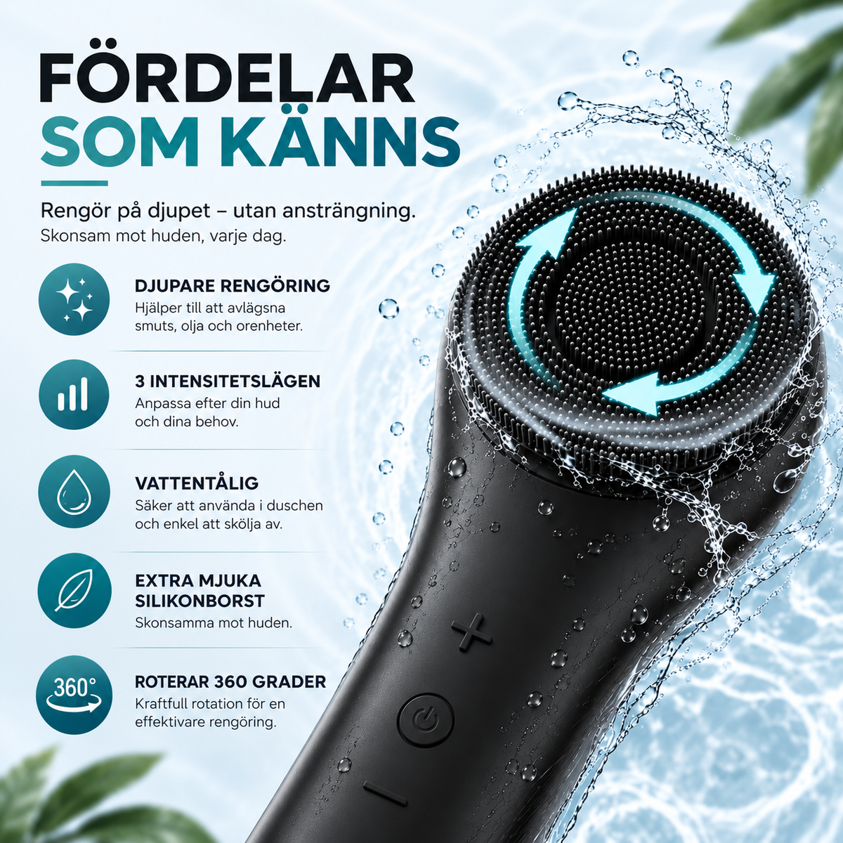 Sähköinen silikoninen kasvoharja